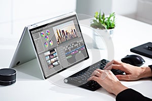 Video Editor Or Designer Using Editing Software Tech