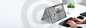 Video Editor Or Designer Using Editing Software Tech