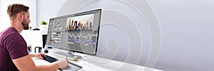 Video Editor Or Designer Using Editing Software Tech
