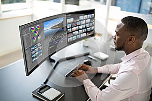Video Editor Or Designer Using Editing Software Tech