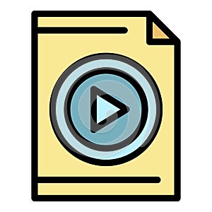 Video file icon color outline vector