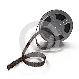 Video Film Reel on White Background