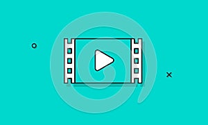 Video Filmstrip Icon Vector Concept