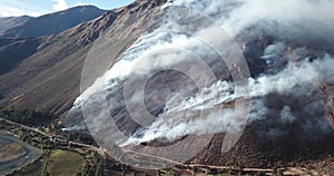 Video of a fire in the Peruvian Andes in Urubamba, Cuzco.