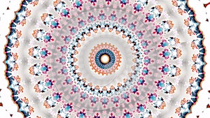 Video Footage of Multicolored Kaleidoscopic Floral Pattern