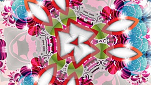 Video Footage of Multicolored Kaleidoscopic Floral Pattern