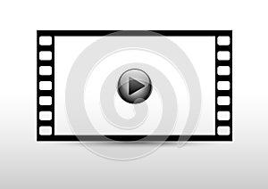 Video frame icons with buttons background 3d effect