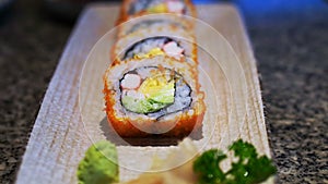 Video Futomaki, famous Japanese cuisine roll sushi