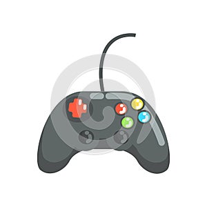 Video game controller, gamepad. Colorful cartoon vector Illustration