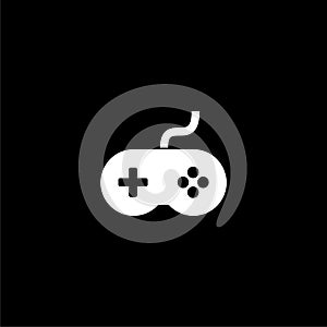 Video game controller or gamepad icon or logo on dark background