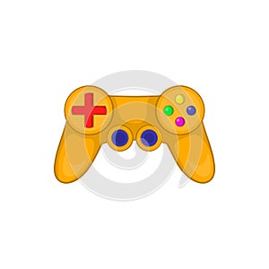 Video game controller icon in cartoon style