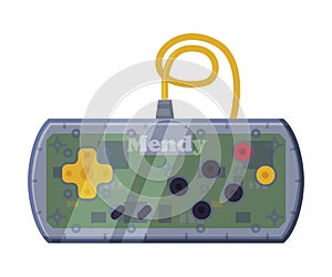 Video Game Controller, Joystick of Modern Game Console, Video Game Players Accessory Device Cartoon Vector Illustration