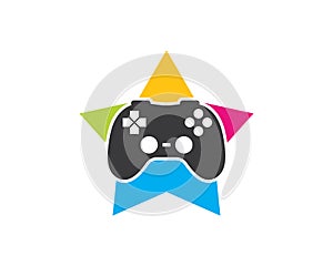 video game controller logo icon vector illustration