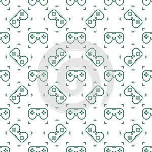 Video Game Controller vector Gaming Device for Games Lover outline seamless pattern