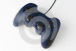 Video Game Controller on White Background Perspective View