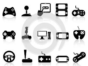 Video game and joystick icons set
