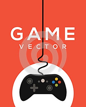 Video game logo poster, control joystick, Controller videogame ps4 design