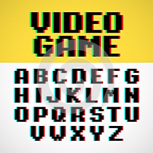 Video game pixel font photo