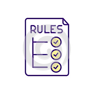 Video game rules RGB color icon