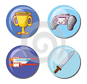 Video game scene set icons
