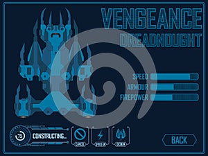 Video game space ship