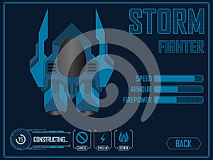 Video game space ship