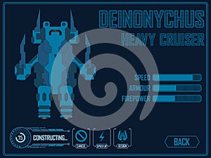 Video game space ship