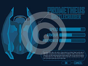 Video game space ship