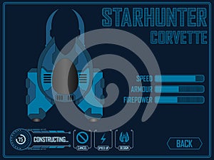 Video game space ship