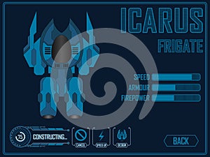 Video game space ship