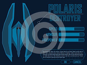 Video game space ship