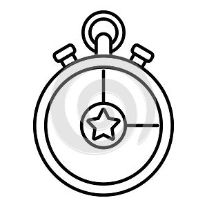 Video game stopwatch icon, outline style