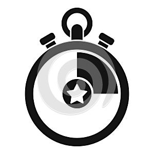 Video game stopwatch icon, simple style
