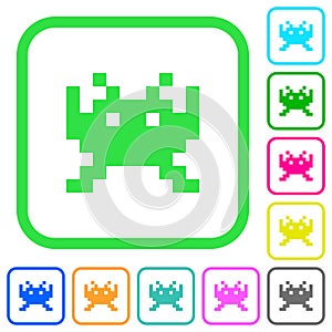 Video game vivid colored flat icons
