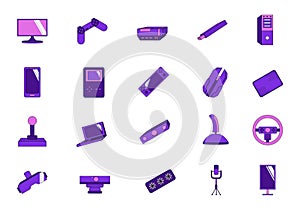 Video Gamer Icon Element set