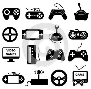 Video games icons set