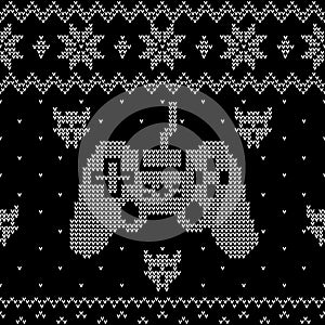 Video gaming themes Ugly Christmas sweater style pattern photo