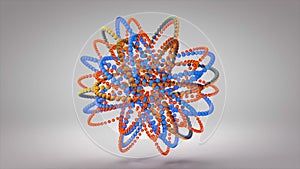 Video of geometric abstraction in motion in the form of spinning spheres