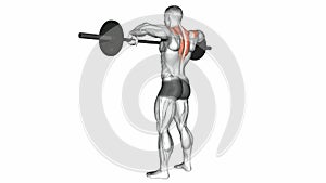 Video guides exercising. Front shoulder broach with barbell