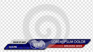 Video headline title or Lower third for news header. Breaking news. Vector template for your design