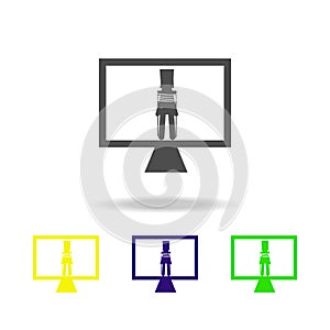 video hostage multicolored icon. Element of terrorism elements illustration. Signs and symbols collection icon for websites, web d