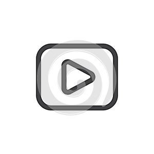 Video icon Simple outline vector logo