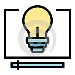 Video idea tutorial icon vector flat