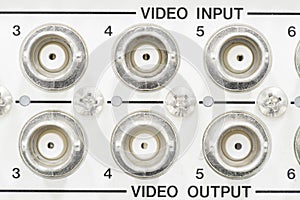 Video input and output plug connector.