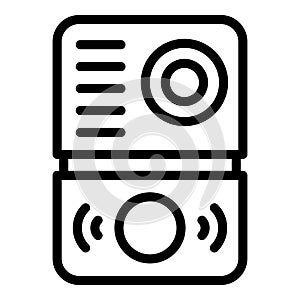 Video intercom accessories icon outline vector. Alarm panel