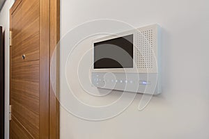 Video intercom, security system safety in modern apartment