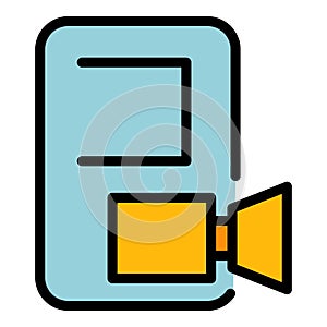 Video interface icon color outline vector