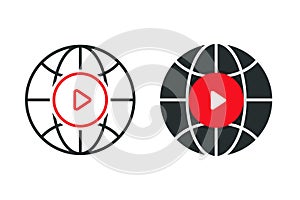 Video internet icon. Illustration vector