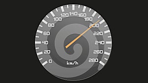 Video of isolated speedometer - tachometer, accelerating and slowing down