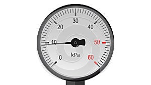 Video of isolated steam pressure gauge - manometer working. 4k animation.